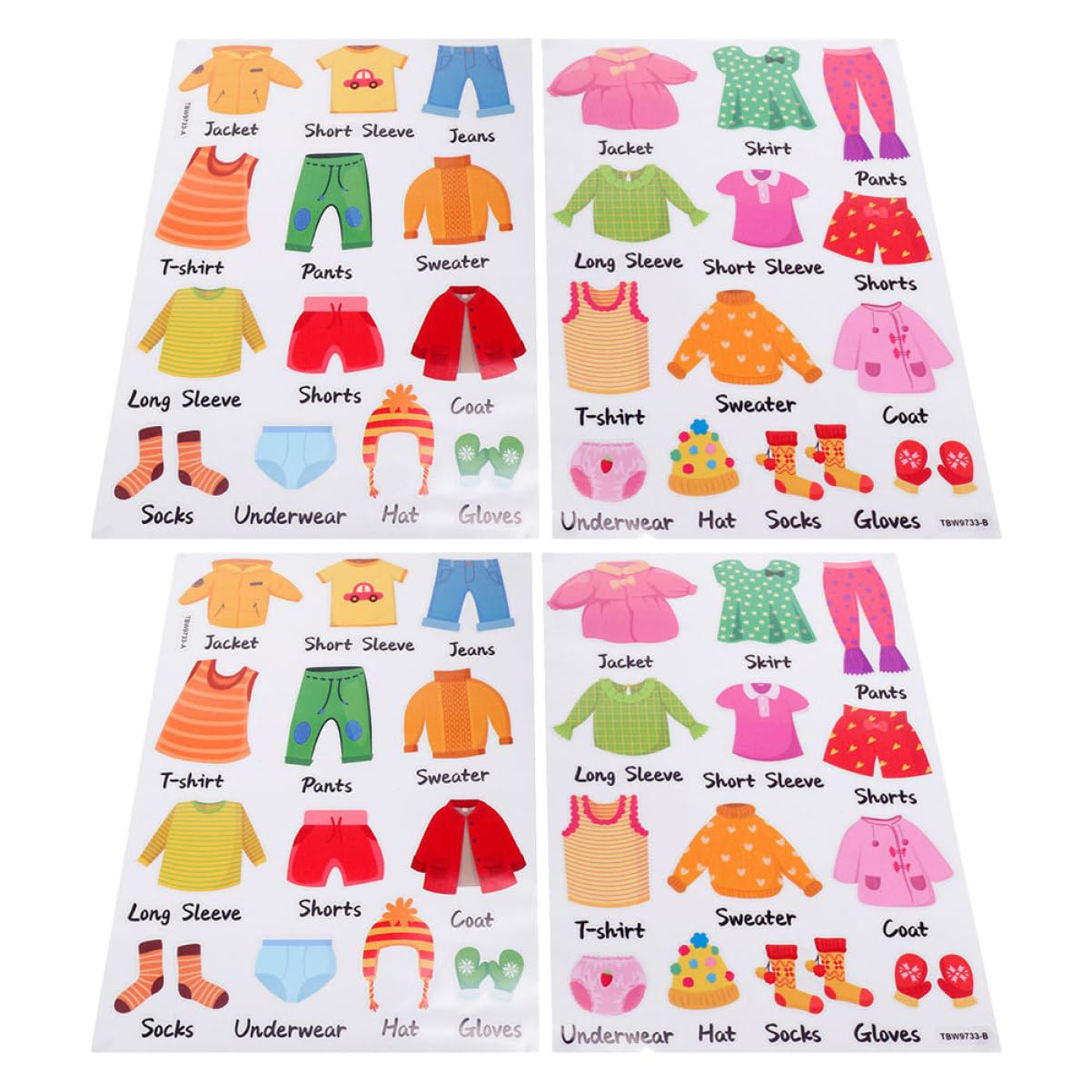 CLISPEED 8 Set Etichette per Abbigliamento Set per Organizzazione Facile Applicazione su Superfici Lisce Materiale per Identificare e Decorare