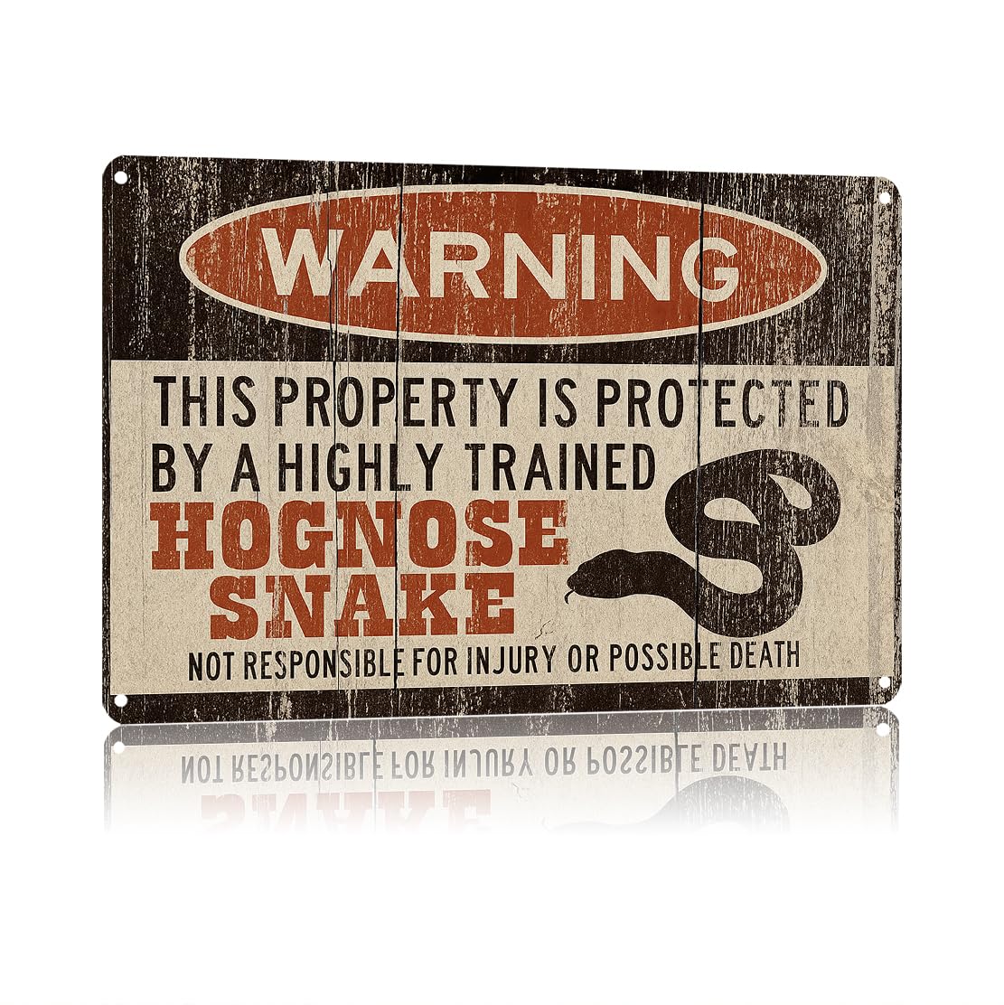 Funny Metal Signs Posters Hognose Snake Warning Sign Wall Art 8X12inch