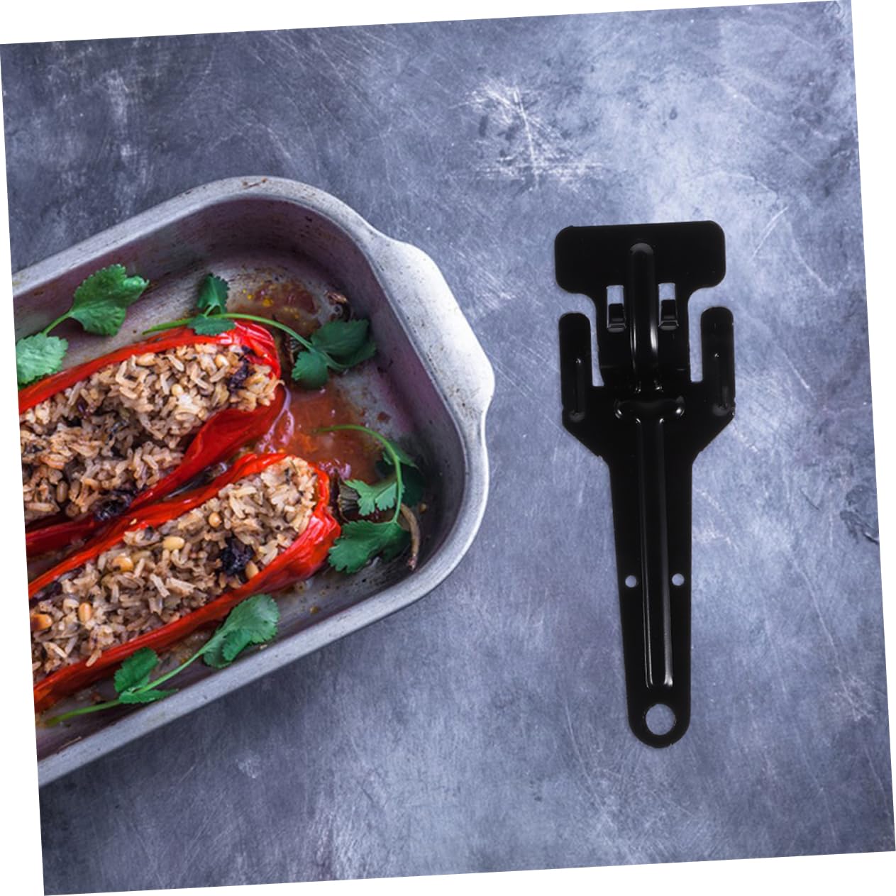 STOBAZA Pfannengreifer für Heiße Bleche und Teller Ofenform-greiferclip aus Hitzebeständigem Material Backblechclip für Backofen und Heißluftfritteuse Tablettklemme zum Sicheren Halten Gri