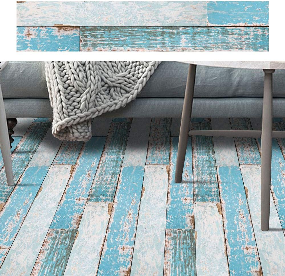 Springdoit DIY Wood Grain self-Adhesive Floor Tile Sticker, 20 * 200cm Creative 1 roll Floor Decoration Background Sticker (#7)