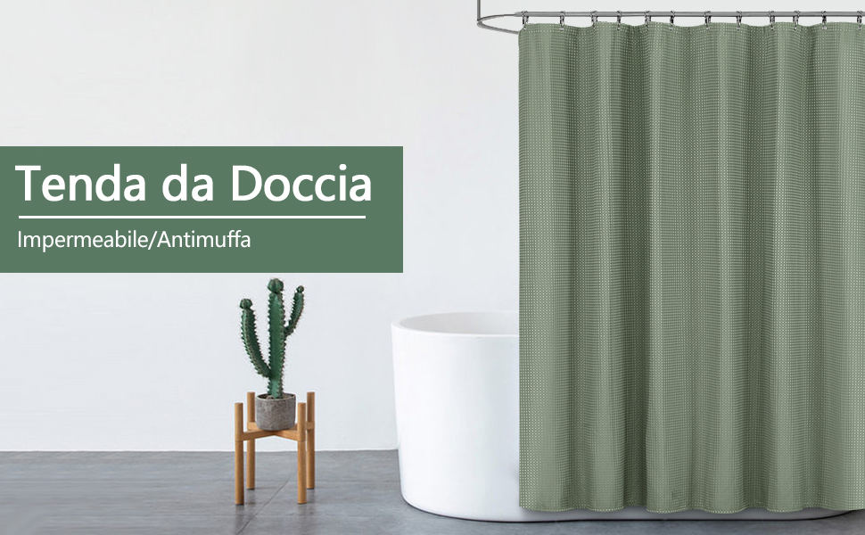 Tenda da doccia impermeabile con stampa di neve, per