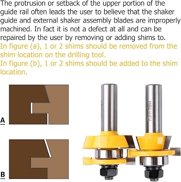 Newdeli Shaker Ray ve Stile Freze Uçları, 1/2 İnç Şaft Dil ve Oluk Freze Ucu, Kabin Kapıları için Ağaç İşleme için Profesyonel Karbür Freze Bıçakları