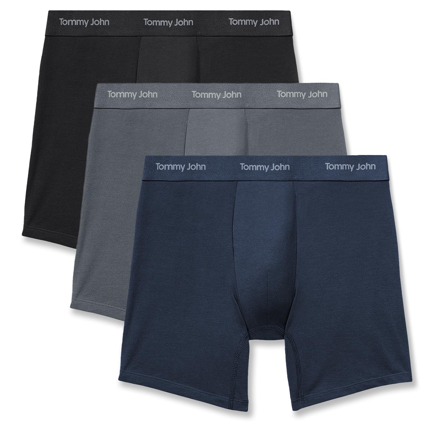 Tommy John Mens Luxe Modal 6 Boxer Brief Underwear 3-Pack