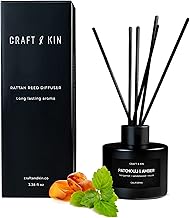 Reed Diffusers for Home Fragrance, Black Reed Diffuser Set, Fragrance Diffuser, Oil Diffuser Sticks, Patchouli Reed Diffuser, Reed Diffuser Masculine Scent, Reed Diffuser Men, Patchouli & Amber