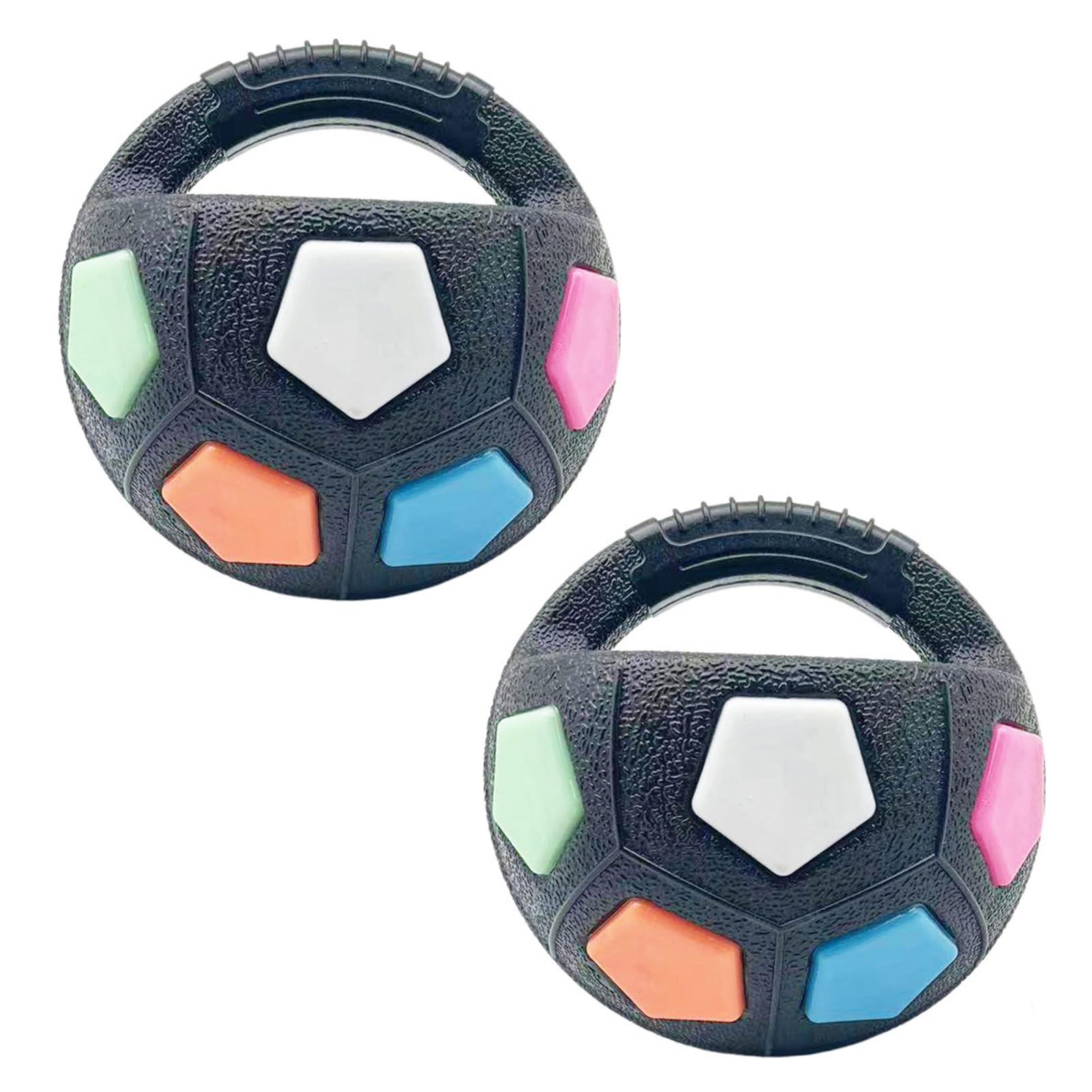 2 szt. zabawka dla psa piłka kettlebell design gumowa piszcząca piłka z uchwytem interaktywna zabawka do rzucania i pobierania dla średnich dużych ras psów