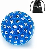Vista 12 de Dados poliédricos de 100 caras, dados de juego individuales D100, cubo de 100 lados con bolsa negra, dado D100 de 1.890 in (verde con número blanco)
