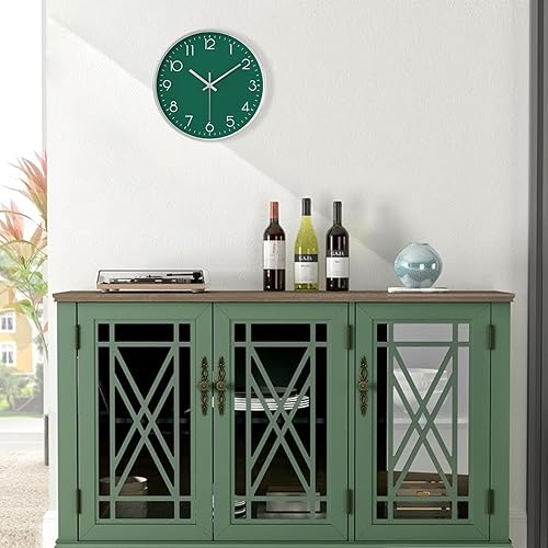 Miniatura 3 de Reloj de pared moderno verde para decoración de sala de estar, reloj de pared grande de 14 pulgadas, funciona con pilas, reloj analógico redondo
