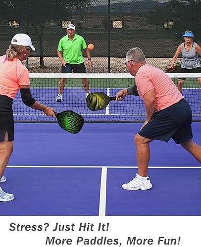Miniatura 6 de Juego de 8 palas de pickleball - Raquetas de madera con superficie de fibra de vidrio y núcleo de panal de polipropileno, incluye 2 bolsas de