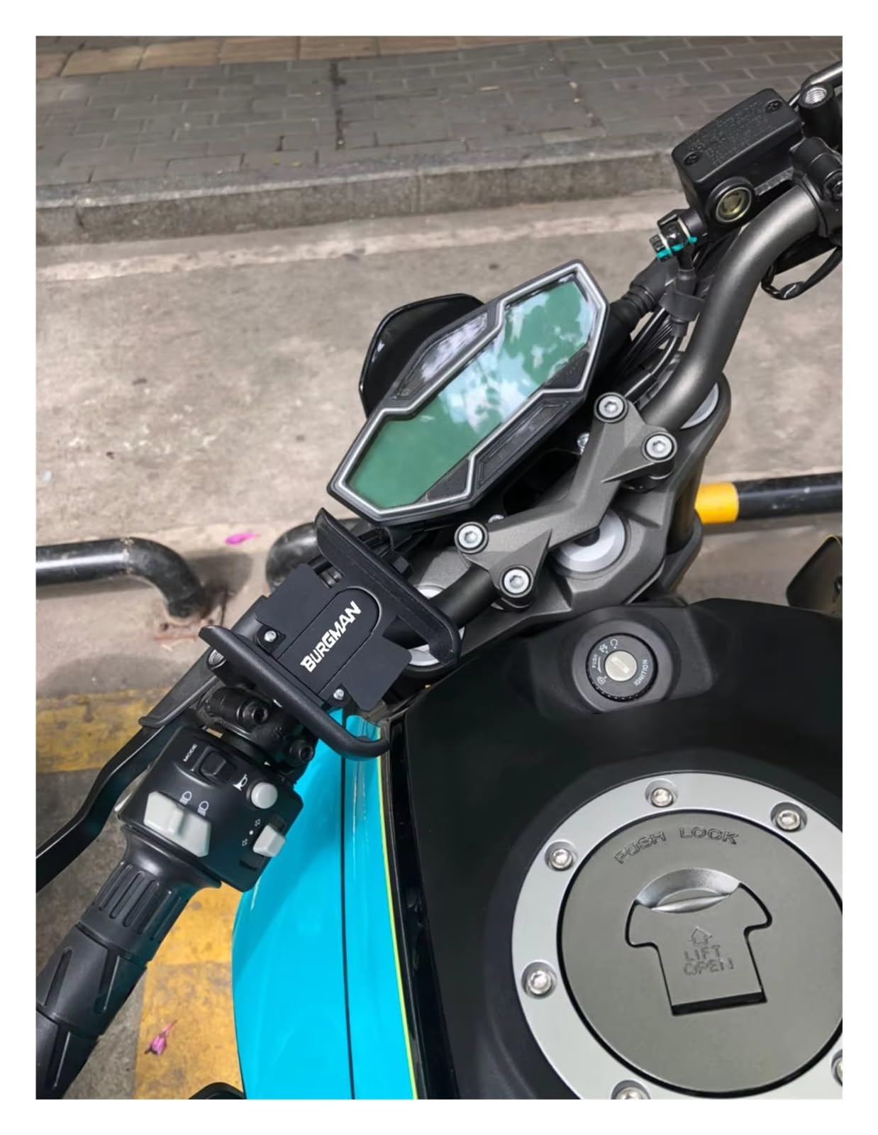 Staffa Navigatore Moto Per Burgman AN125 AN200 AN400 AN650 Moto Supporto Del Telefono Mobile Navigatore GPS Specchio Manubrio Staffa Supporto Telefono Moto(Handlebar Black)