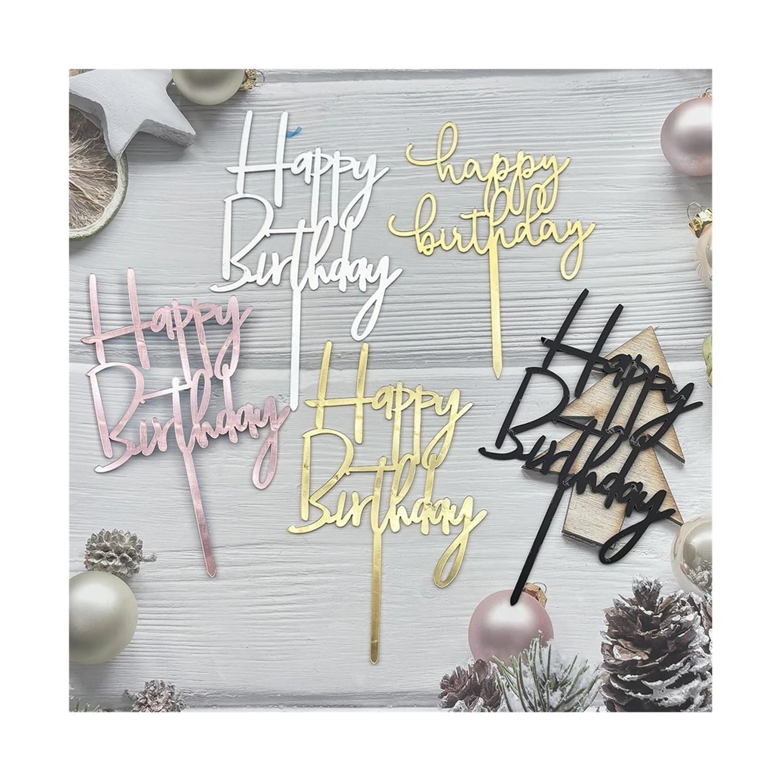 4 Stück „Happy Birthday“-Kuchenaufsatz Für DIY Kuchenherstellung
