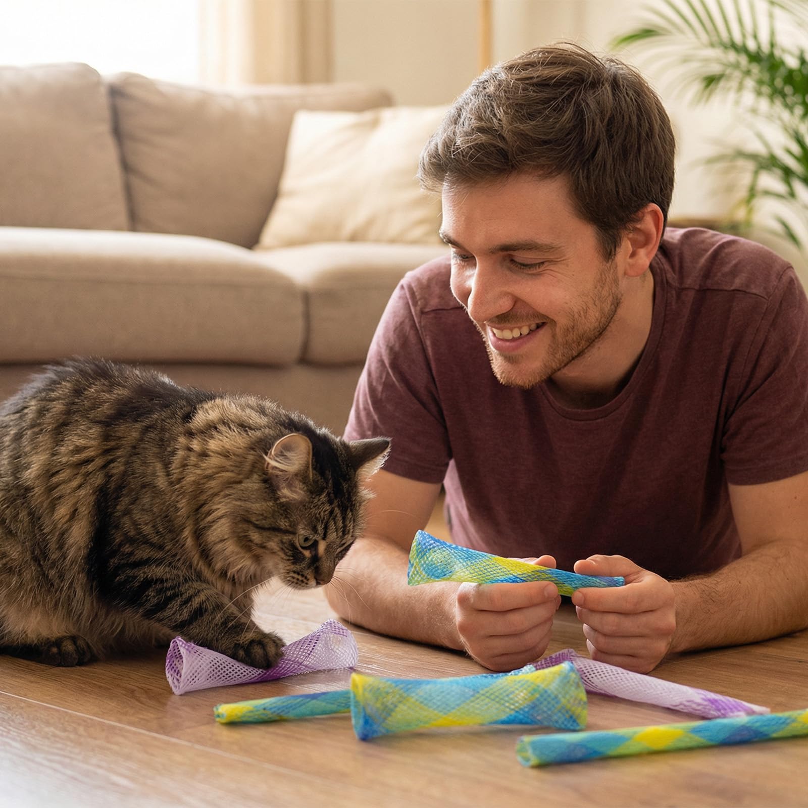 10 sztuk spiralnych zabawek dla kota - zabawka z piórami Cat Tube, kolorowa, kreatywna zabawka z tworzywa sztucznego, odporna na zużycie i gryzienie, elastyczna zabawka dla kotków, interaktywna