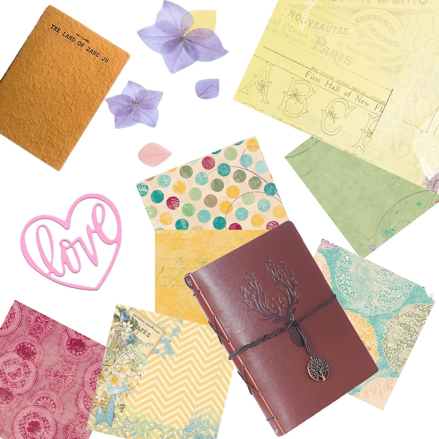 Papier do scrapbookingu, 12x12, 24 arkusze, dwustronny blok papieru do tworzenia kartek, papier ozdobny, kwiatowy, 180 g/m2