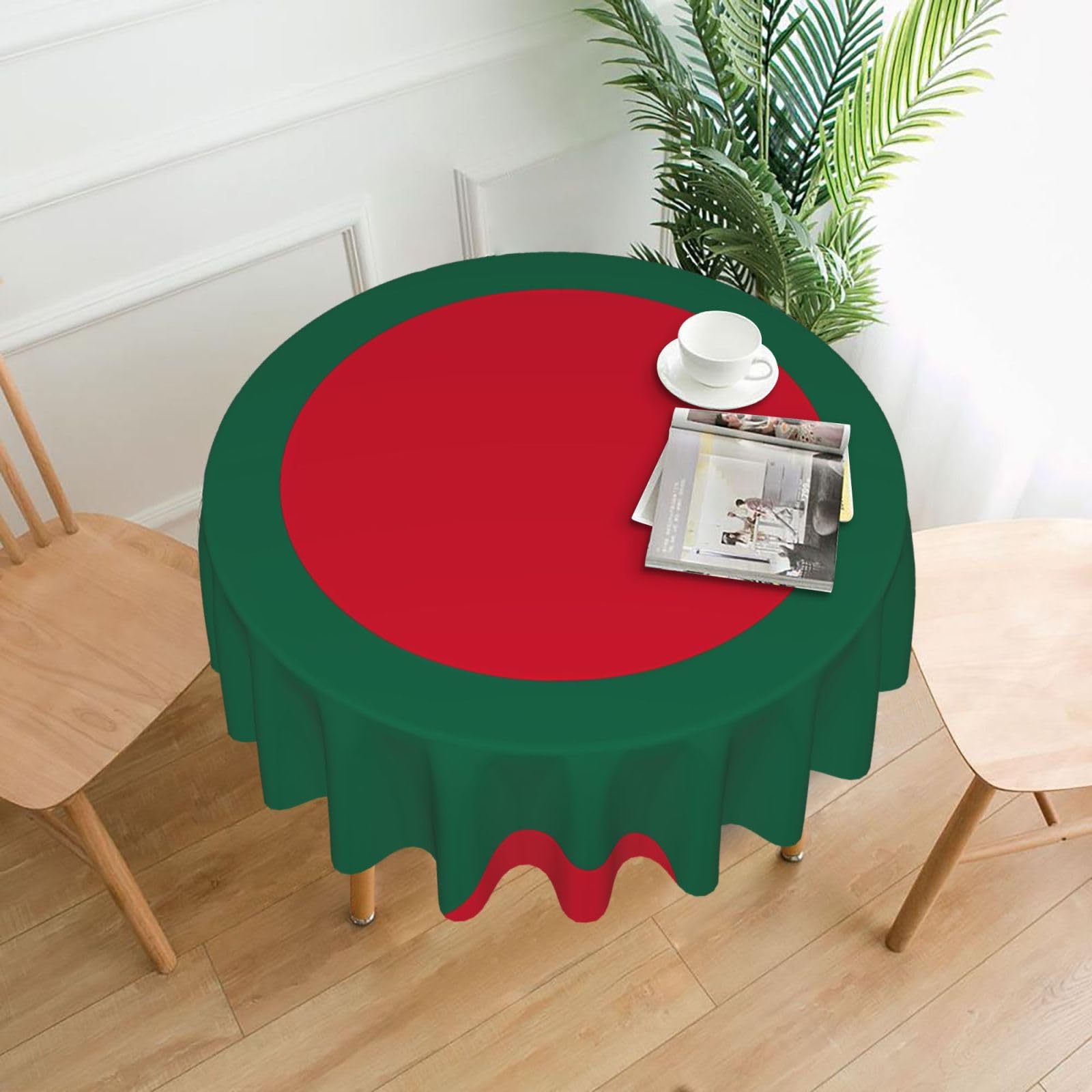 HLBSDM Flag of Bangladesh Printed Practical Round Tablecloth, Durable, Suitable for Home, Restaurant, Hotel, Gathering, and Decorative Table Covers