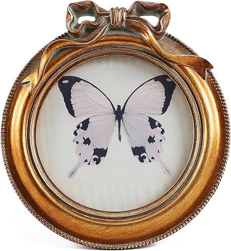 Miniatura 15 de SIKOO Portarretratos ovalados vintage de 4 x 6 pulgadas, marco de fotos antiguo para mesa y pared con parte frontal de vidrio de alta definición Oro