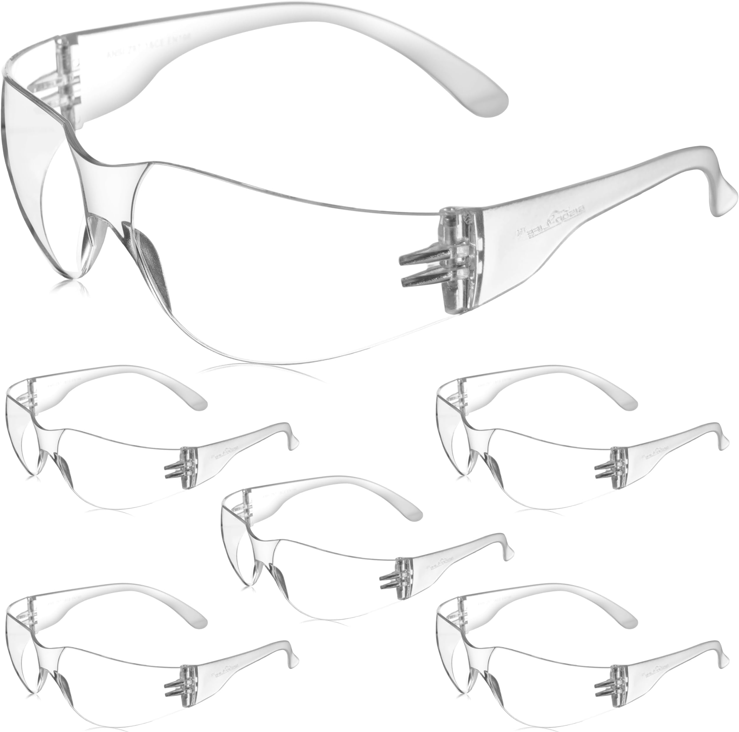 Clear Safety Glasses – ANSI Z87.1 Scratch & Impact Resistant Wrap Around Eye Protection Goggles for Men & Women