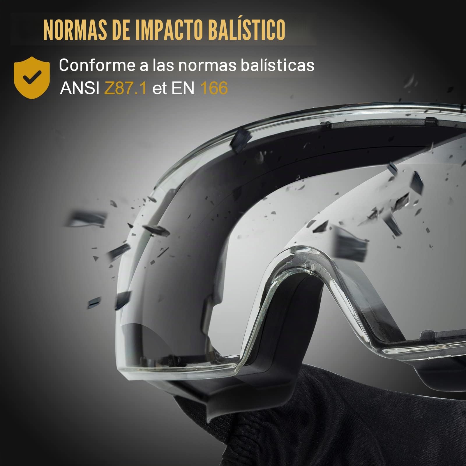 OneTigris Gafas de protección tácticas, gafas de seguridad a prueba de polvo, gafas de seguridad con CE EN166 y ANSI Z87.1, gafas de protección de visión completa para usuarios de gafas, obra