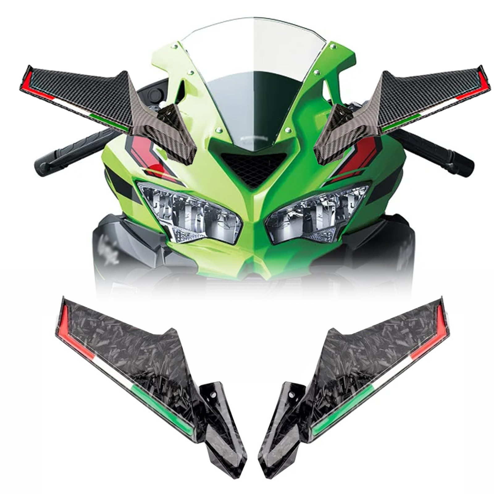 for ZX-4R ZX-4RR ZX-25R ZX-25RR ZX4R ZX4RR ZX25R ZX25RR Wind Wing Rearview Mirror Motorcycle Mirror Motorcycle Wing Mirror Wind Wing Reflector Hidden