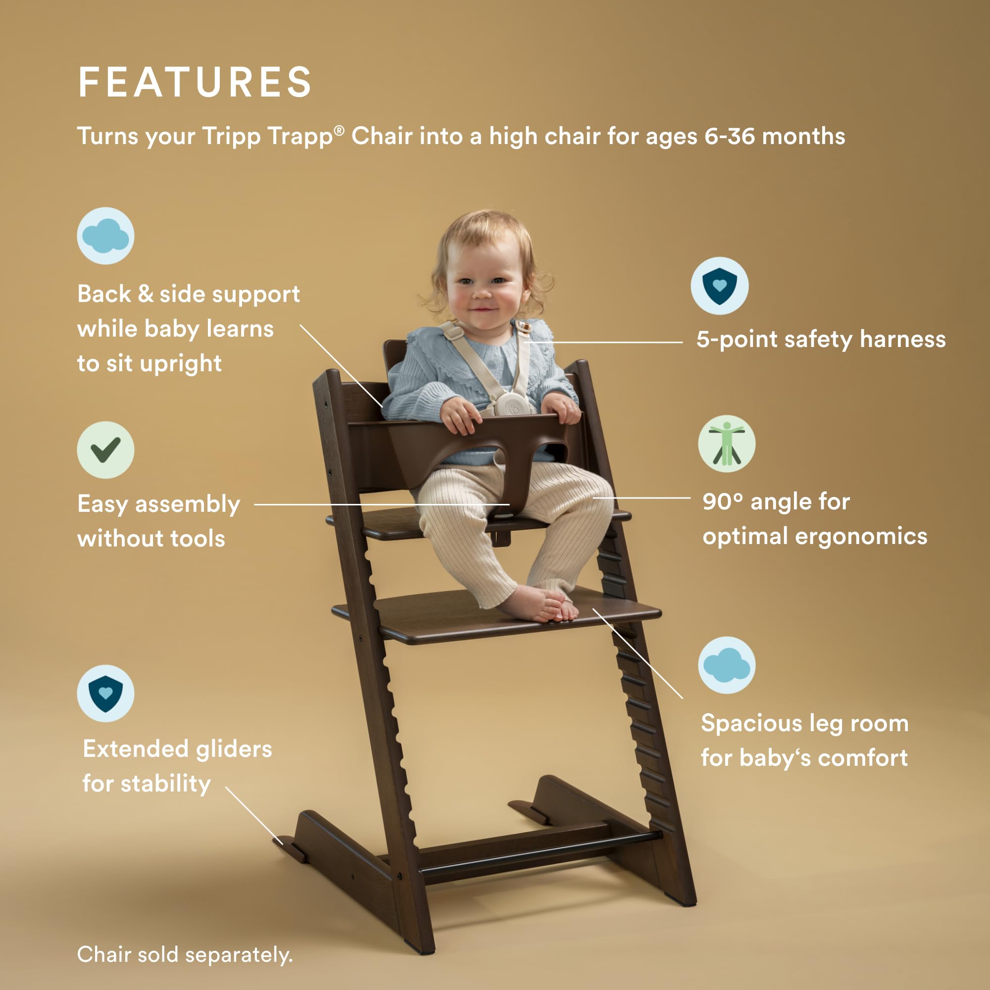 Amazon.com : Stokke Tripp Trapp Baby Set, Ages 6-36 Months, Warm