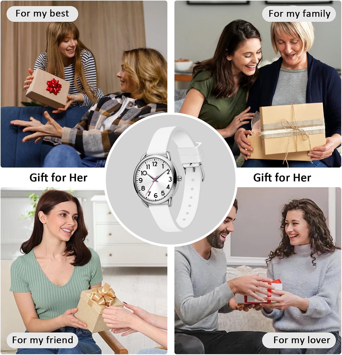 Bisley Watch for Women Numeral Dial Easy to Read Silicone Strap Fit for All Wrist Waterproof Fasion Watch Gift for Her - Image 6