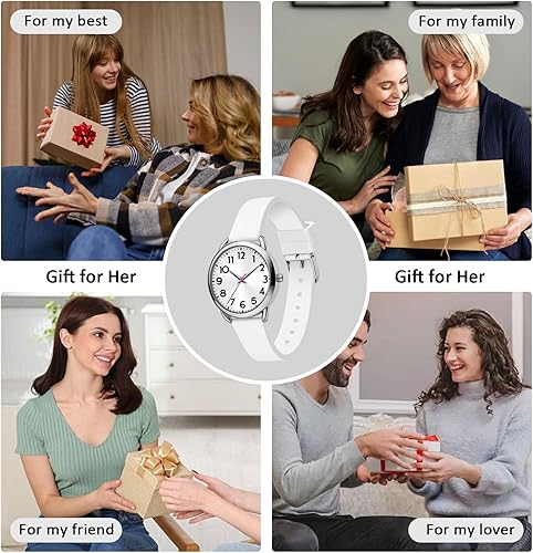 Miniatura 6 de Bisley Watch for Women Numeral Dial Easy to Read Silicone Strap Fit for All Wrist Waterproof Fasion Watch Gift for Her