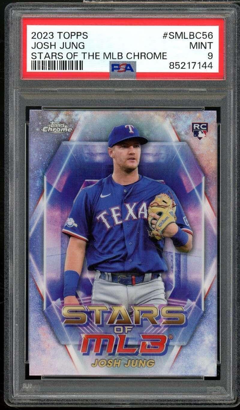 Josh Jung Rookie Card 2023 Topps Stars of MLB Chrome #SMLBC56 PSA 9 - Baseball Slabbed Rookie Cards