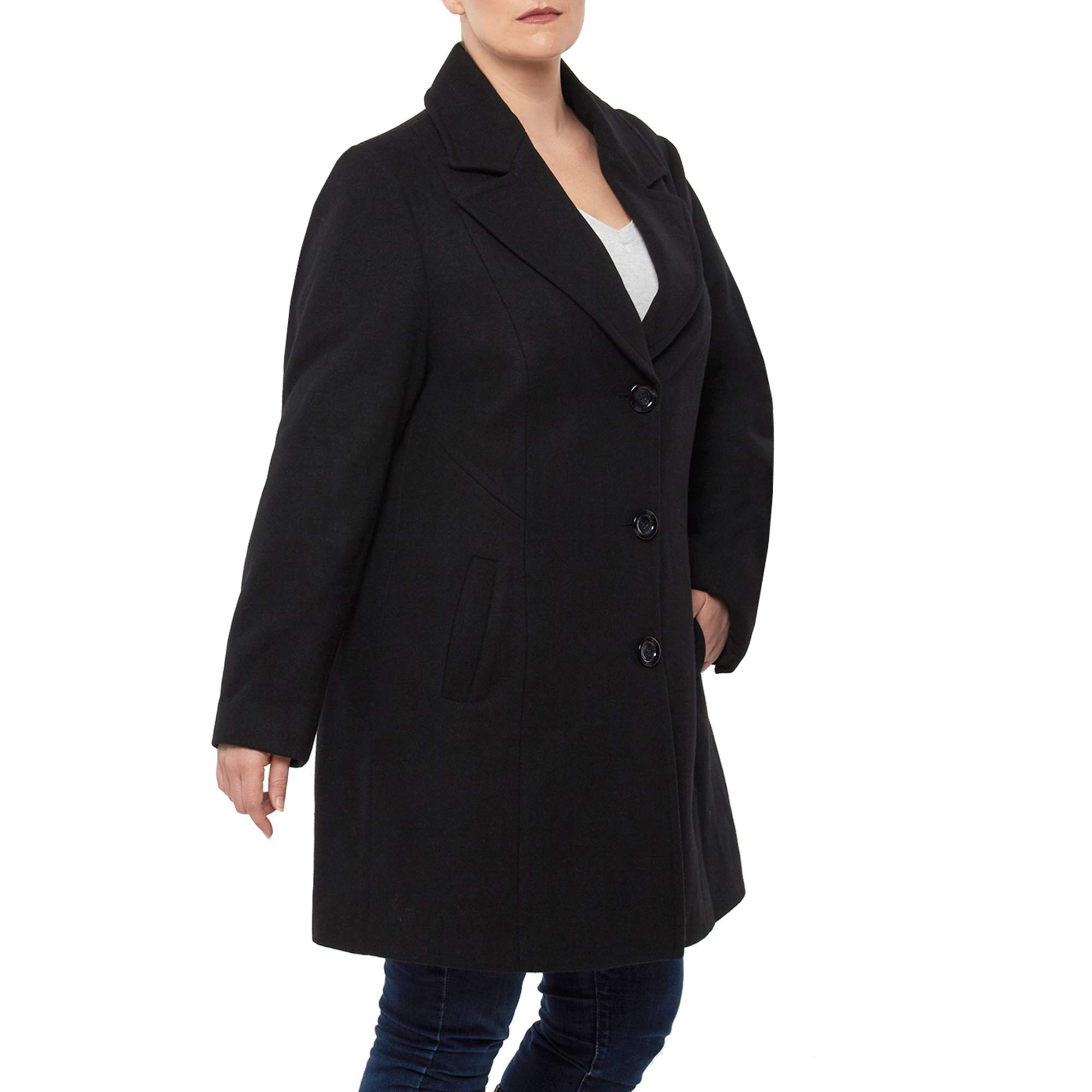 alpine swiss Alice Abrigo de lana de talla grande para mujer Abrigo clásico para caminar con solapa y muesca para mujer