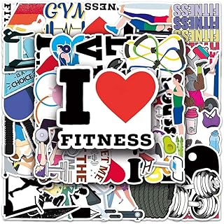 Autocollants de Fitness | 50Pcs Décalcomanies Vinyle Imperméable sur le Thème du Sport pour Gourdes, Ordinateurs Portables, Valises, Tasses, Téléphones, Skateboards, Guitares