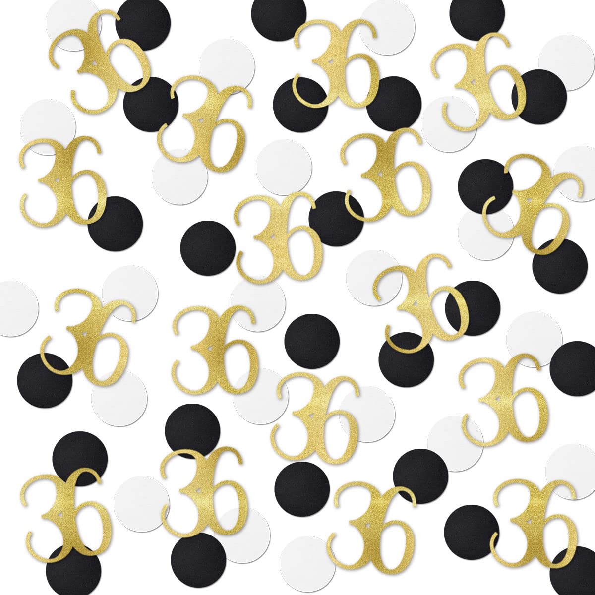 Amazon.com: Gold Glitter 36 Confetti, 36th Birthday Number 