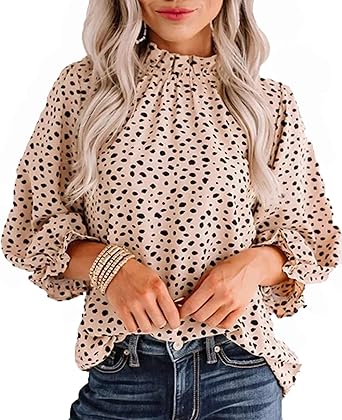 leopard mock neck long sleeve