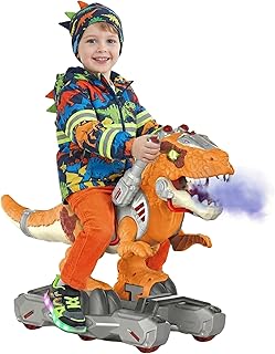 Dinosaur Ride On Push Car for Little Kids, Battery Operated Push & Ride Electric