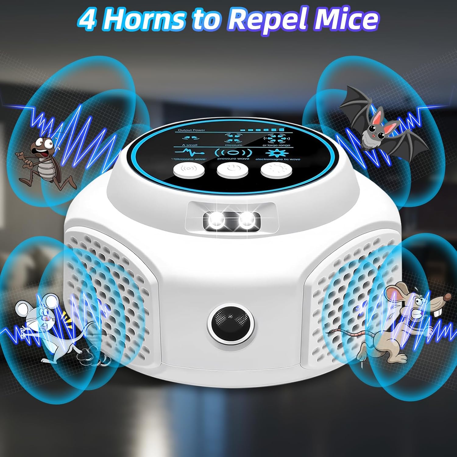 Mouse Deterrent Ultrasonic Pest Repeller Plug in with 4 Modes Mouse Repellent Indoor Ultrasonic Mice Repellent for Attic House Warehouse Garage Basement Rodent Repellent Ultrasonic Plug in (2, White) - Image 4
