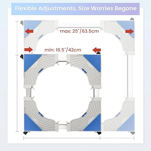 Miniatura 2 de AMGSH Mini soporte ajustable para nevera  Base de rodillo móvil para lavadora base de rodillo muebles pequeños para lavadora secadora y refrigerador
