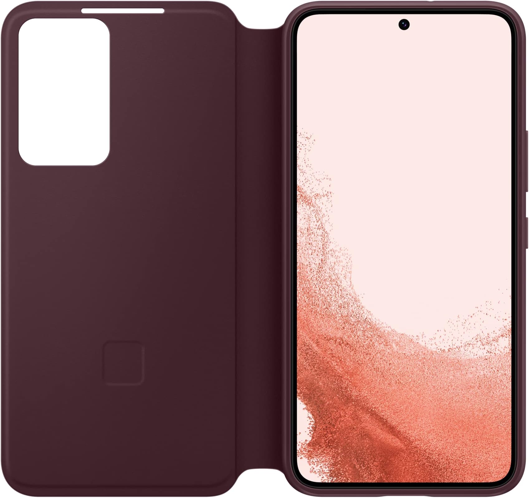 Samsung Electronics Galaxy S22 S-View Flip Cover, Protective Phone Case, Tap Control, Cutting Edge Design, US Version, Burgundy, (EF-ZS901CEEGUS)
