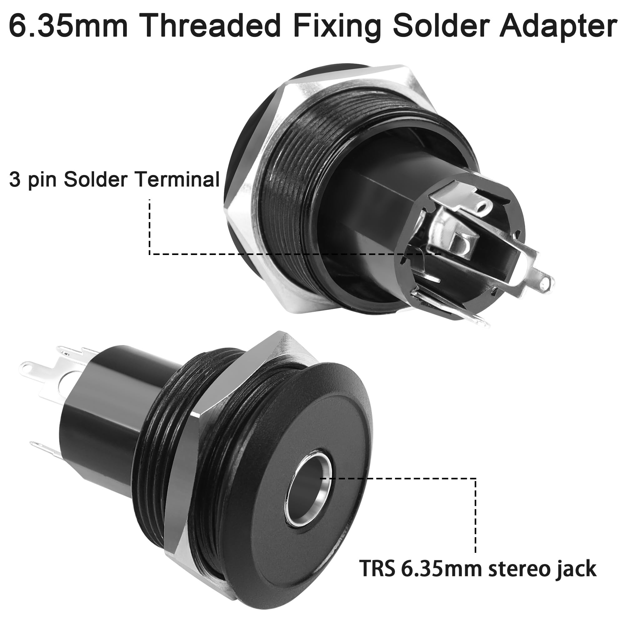 10 Spine Jack Stereo TRS Da 6,35mm - Connettori A Saldare 1/4 Di Pollice Per Chitarra, Altoparlanti, Microfoni - Foto 5