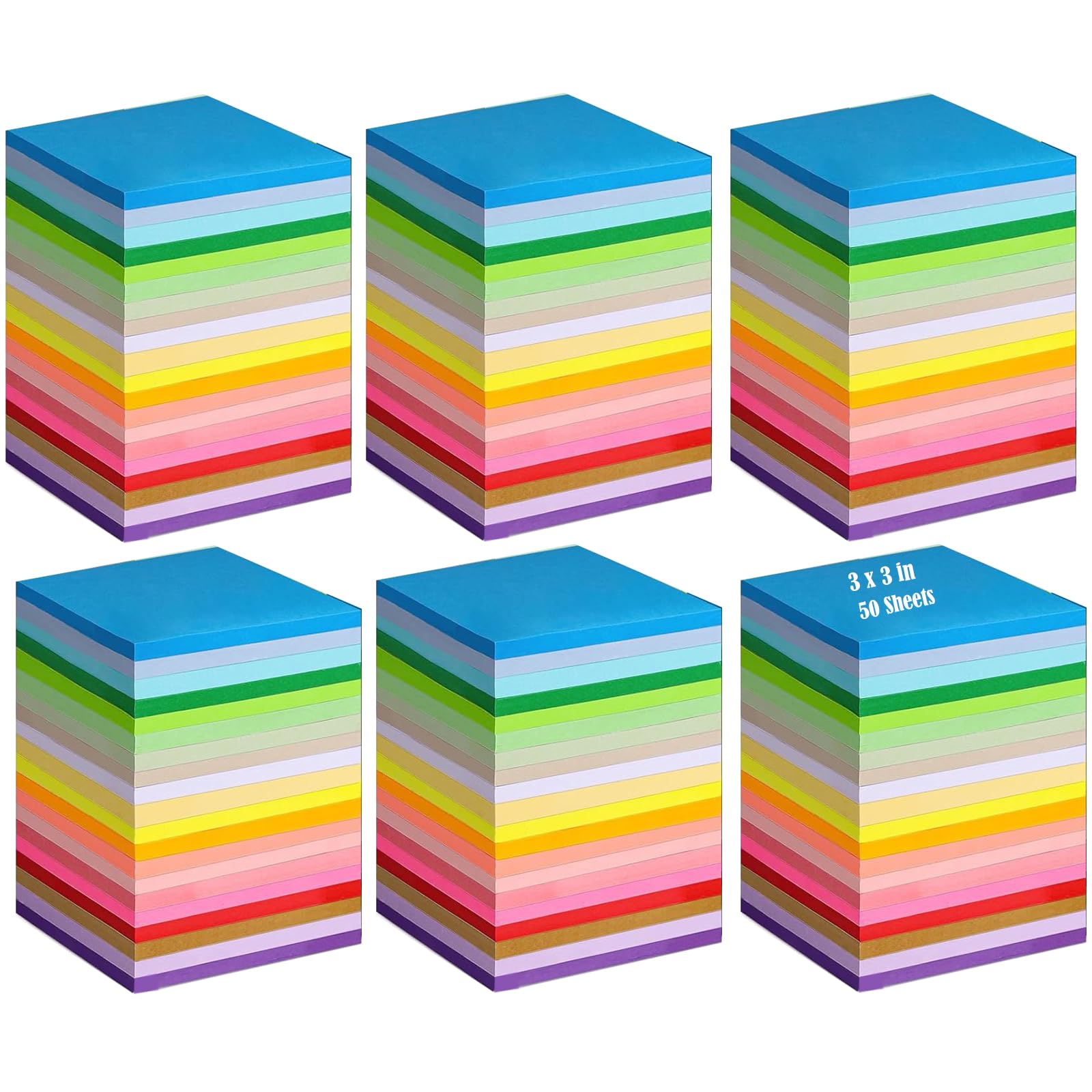 100 Blöcke Haftnotizen 76mmx76mm Bunte Sticky Notes 75 Blätter/Pad 20 Farben, Klebstoff Selbstklebende Mehrfarbige Memo-Notizpolster für Lehrer Schüler Schule Büro Sitzung leere Schreibtisch Pads