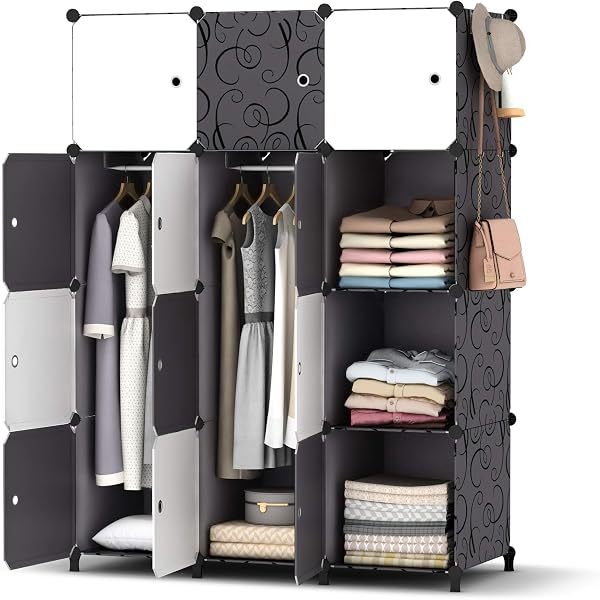 HOMIDEC Kleiderschrank aus Kunststoff mit 12 Würfeln