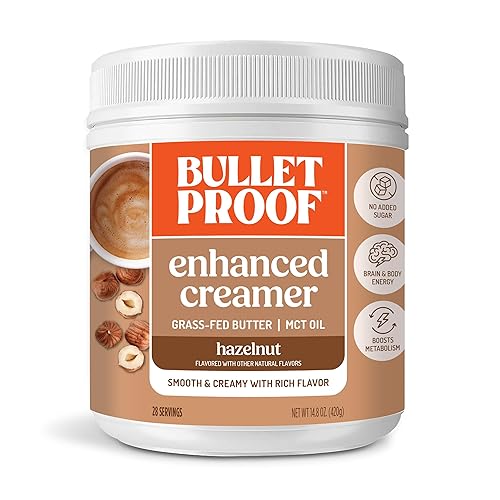 Bulletproof Crema de avellanas 148 onzas crema de café keto con aceite MCT y mantequilla alimentada con pasto