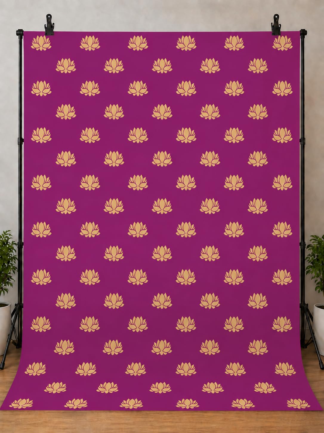 Backdropon Lotus with Pink Background Photography Backdrops Nature Backdrop Curtain Cloth Birthday Background Seamless Photo Booth Prop Backdrop Size 8Feet Height & 5Feet Width(8 * 5)-image-22
