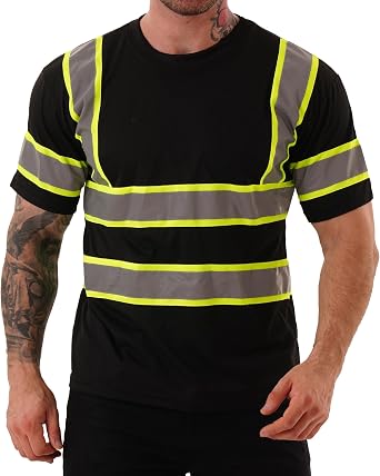 Hi Vis Safety Shirts for Men, High Visibility Long Sleeve Class 3 Reflective Construction Shirts
