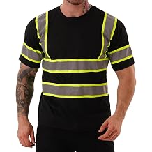 Hi Vis Safety Shirts for Men, High Visibility Long Sleeve Class 3 Reflective Construction Shirts