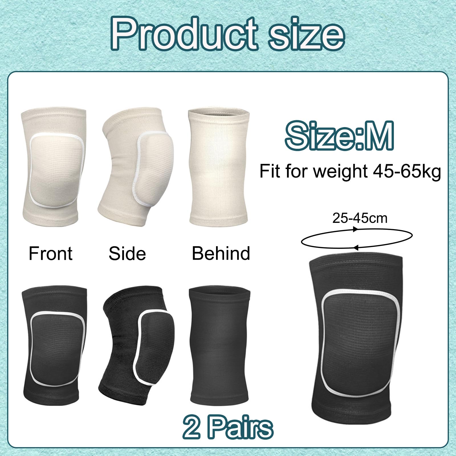 2 Par rodilleras crossfit rodilleras baile Rodilleras Deportivas de Esponja Apoyo de la Rodilla Unisex para Crossfit Voleibol Bicicleta Baloncesto
