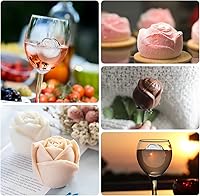 Vista 5 de Bandeja para cubitos de hielo, Mikiwon bandejas para cubitos de hielo en forma de rosa de 2 pulgadas con tapas, molde para bolas de hielo