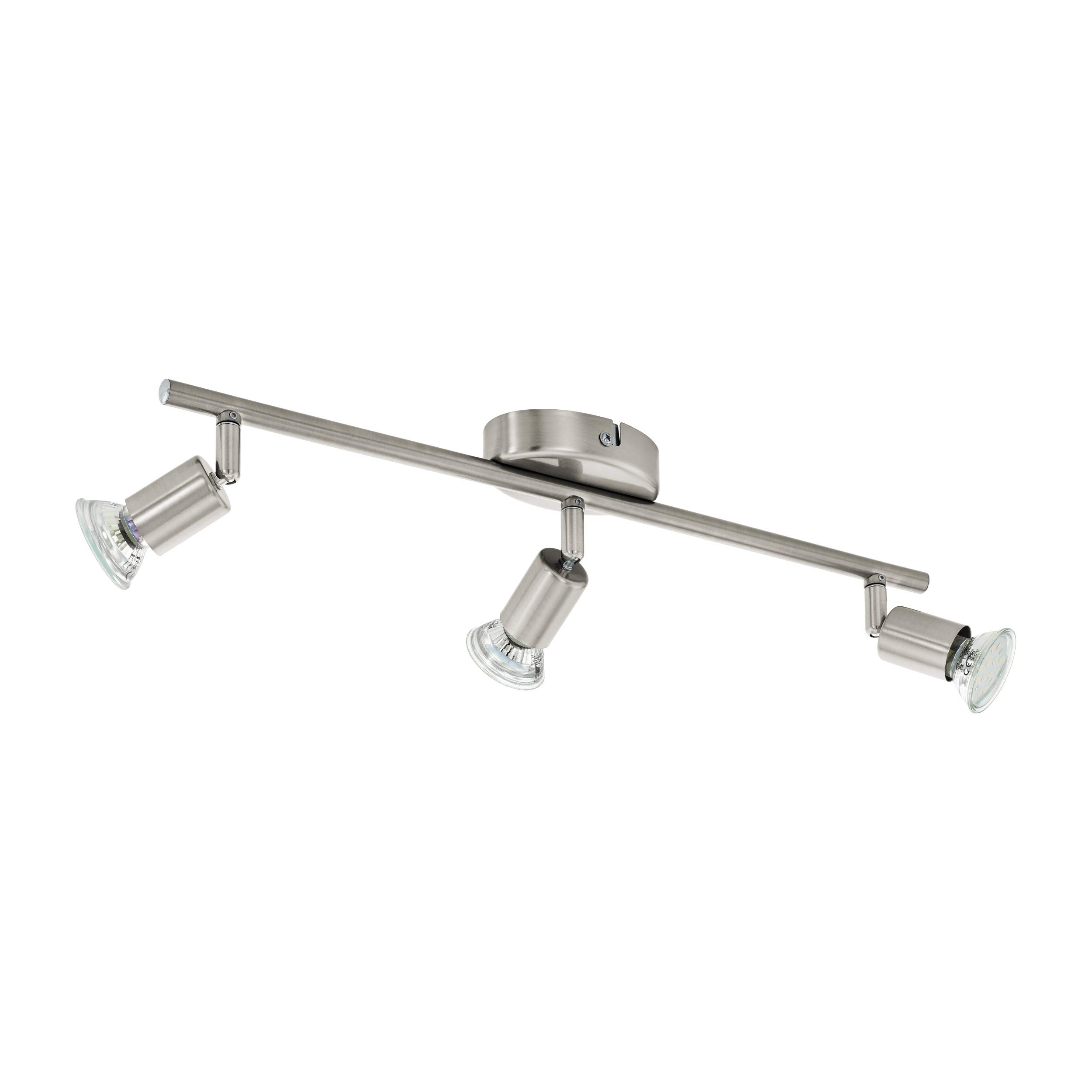 Eglo White Buzz Led Triple Spotlight In Satin Nickel