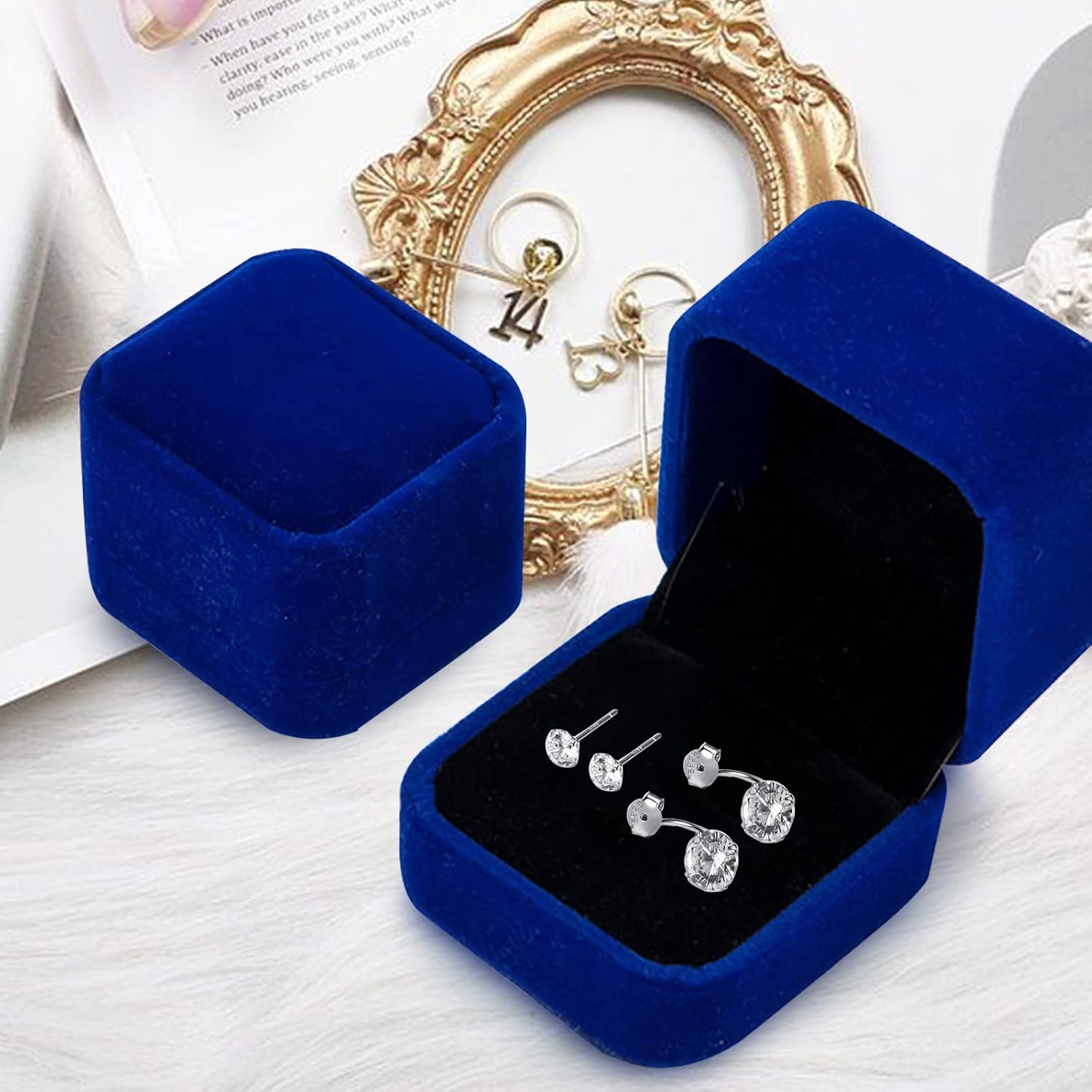 Fashionable Bridal AAA CZ Double Pear Shaped Stud Earrings Cubic Zirconia Front Back Ear Jacket Stud Earrings for Women - Image 6