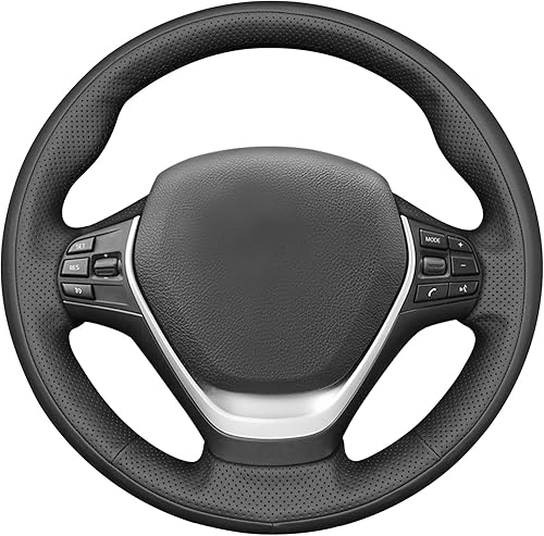 Miniatura 10 de MEWANT Cubierta de volante de fibra de carbono de gamuza cosida a mano para BMW Serie 30 F34 F22 F23 F32 F33 F36 DIY cubierta de volante