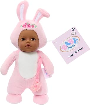Baby born Cozy Cuties Soft Baby Doll- Bunny with Brown Eyes, Plush Baby Doll for Newborn Babies Ages 0 & Up