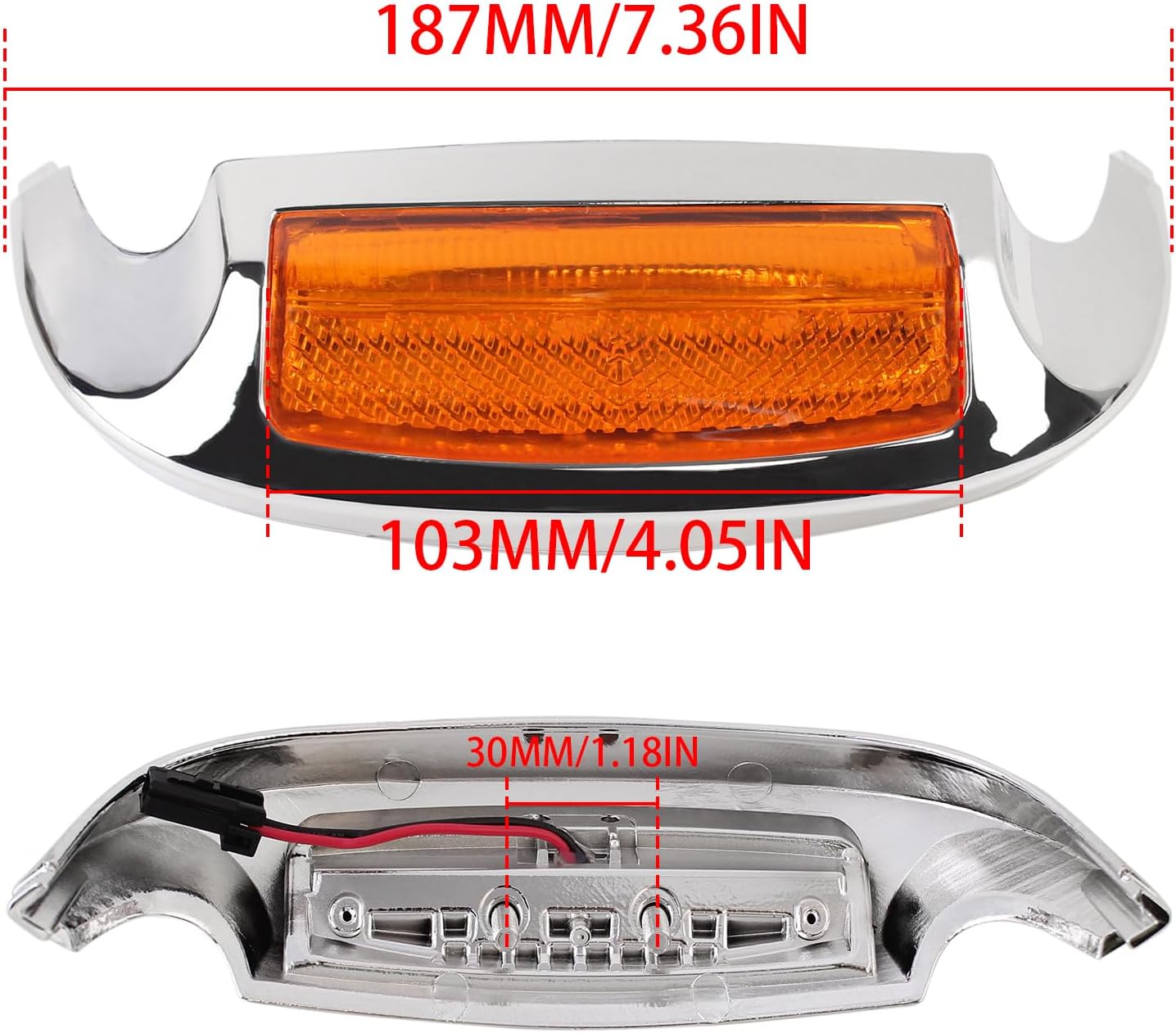 H RUO Front Fender Light LED Fender Tip Light Compatible with Harley Electra Glide Ultra Classic Ultra Limited Tri Glide FLHTK FLHTC 2014-2023 2022 (Amber lens)