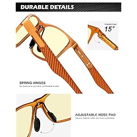 ANYLUV Blue Light Blocking Glasses Men Computer Gaming Glasses Lightweight Al-Mg Metal Anti Eyestrain Eye Protection