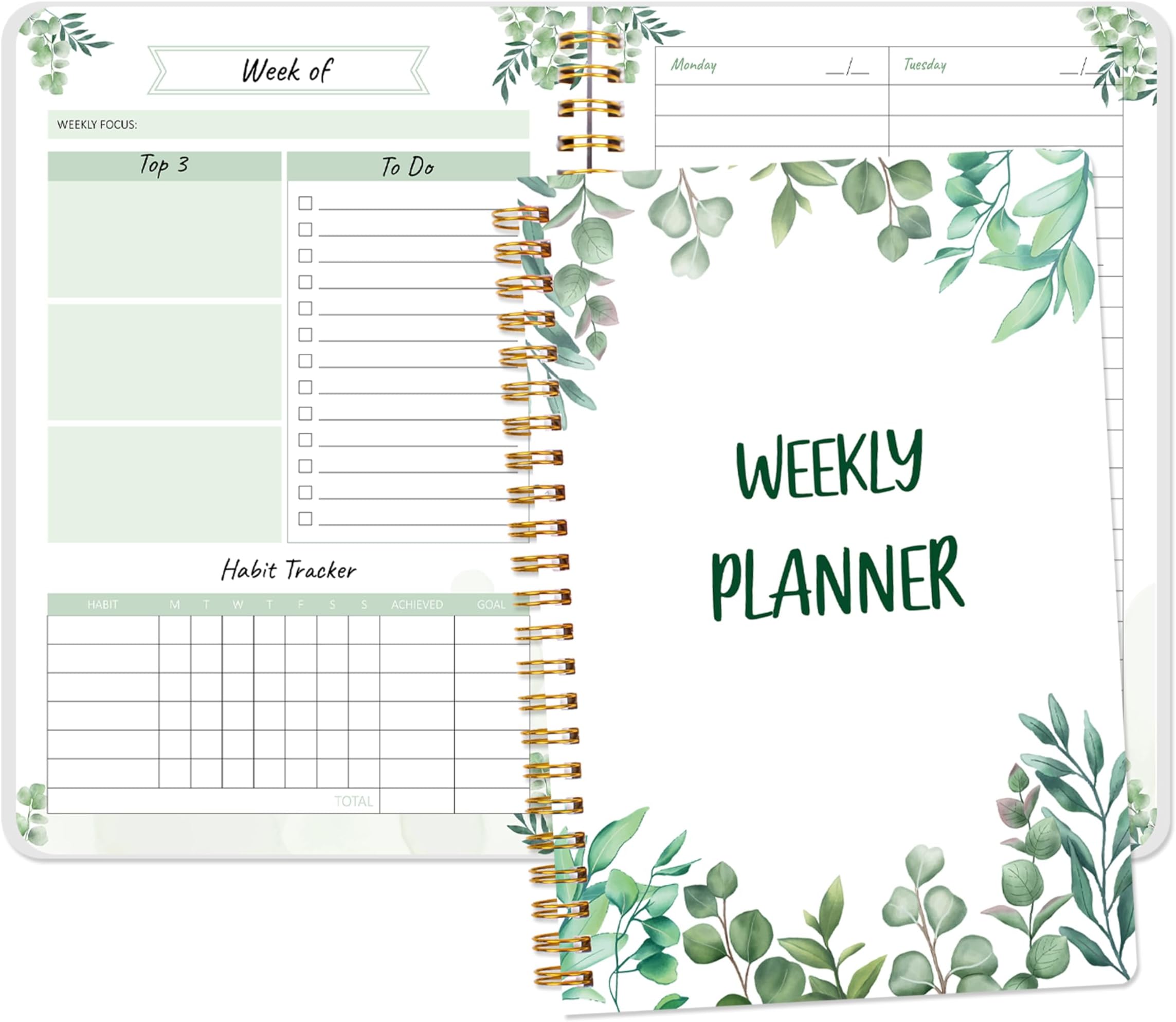 Weekly Planner Undated, Undated Planner with Weekly