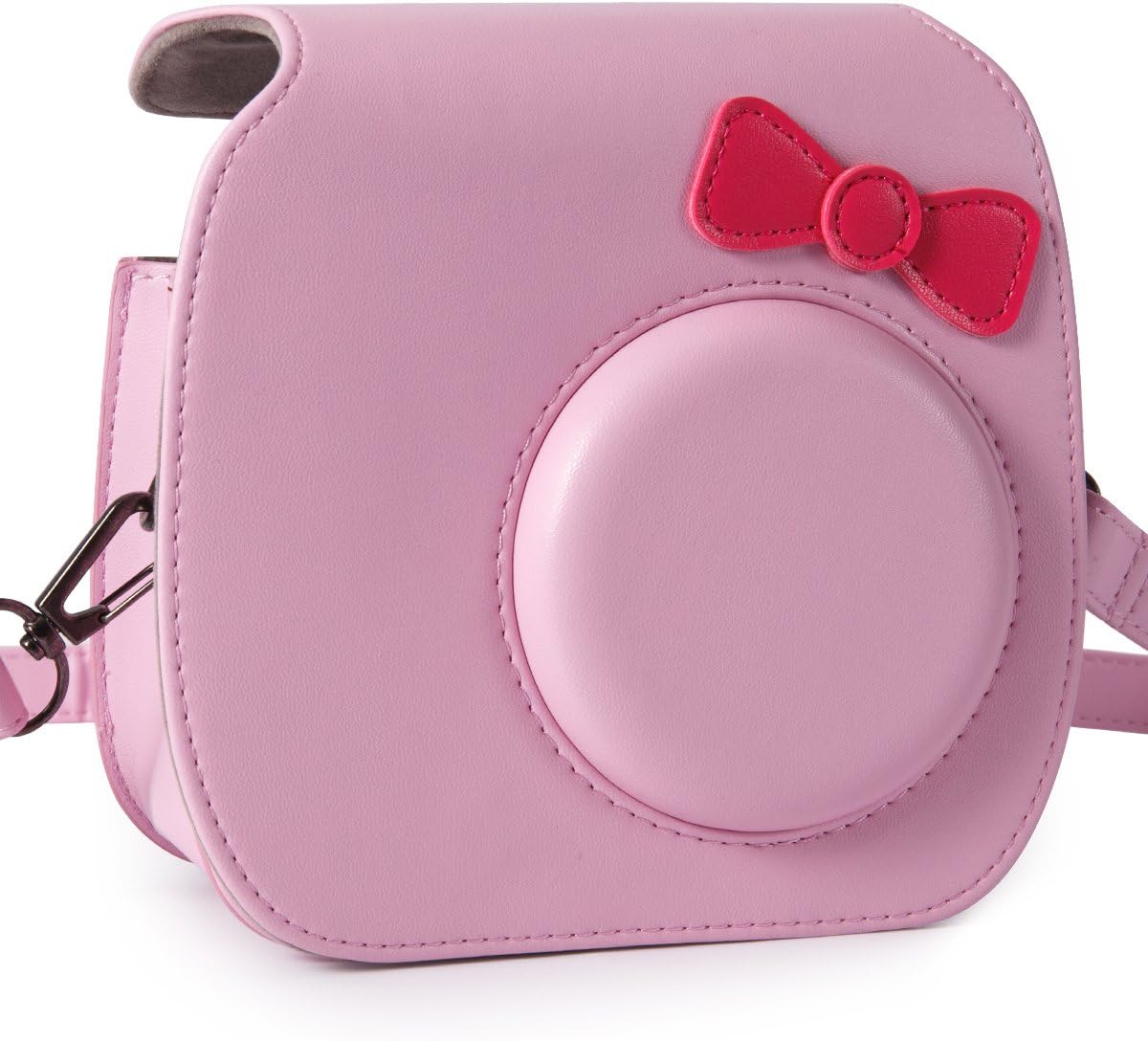 CAIUL Compatible Bow-Knot Case for Fujifilm Instax Mini 7s and Polaroid PIC-300 Camera (Pink)